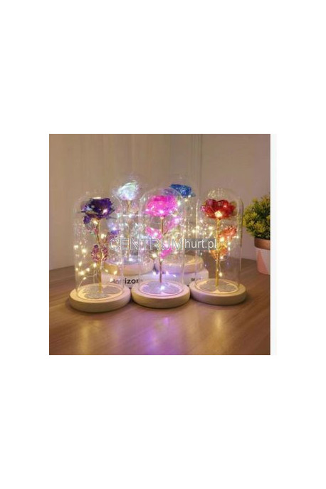 wieczna róża LED Z MISIEM 13918