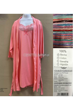 Komplet koszula ze szlafrokiem sztuczny jedwab 6671