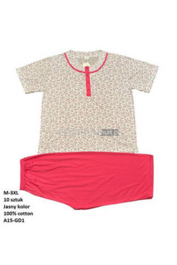 Piżama damska (M-3XL) bawełna 130202