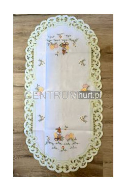 Bieżnik haft (60x120) Biały 25019-5