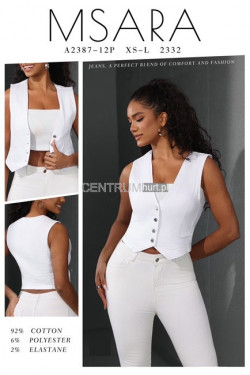 Kamizelka jeansowa damska (XS-XL) A2387-12P