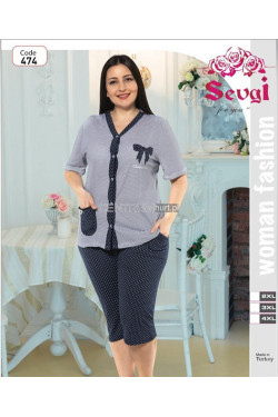 Piżama damska Turecka (2XL-4XL) 474