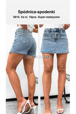 Spódnica -spodenki jeansowe damskie (XS-XL) S816