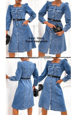 Sukienka jeansowa damska (XS-XL) 6529