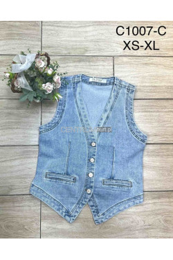Kamizelki jeansowe damskie (XS-XL) C1007-C
