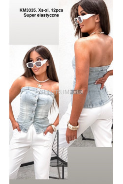 Topy jeansowe damskie (XS-XL) KM3335