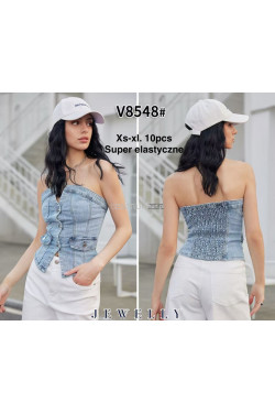 Topy jeansowe damskie (XS-XL) V8548