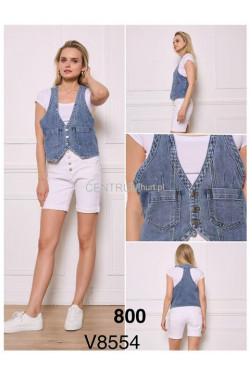Kamizelka jeansowa damska (S-XL) V8554
