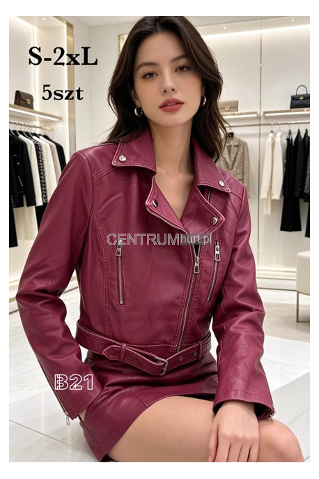 Kurtki skórzane damskie (S-2XL) 46