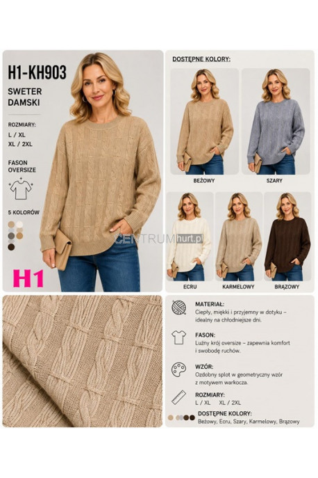 Sweter damski (L-3XL) KH9