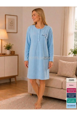 Koszula nocna damskaFrotte (M-3XL) 2686