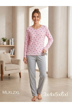 Piżama damska ocieplana (M-2XL) 3287