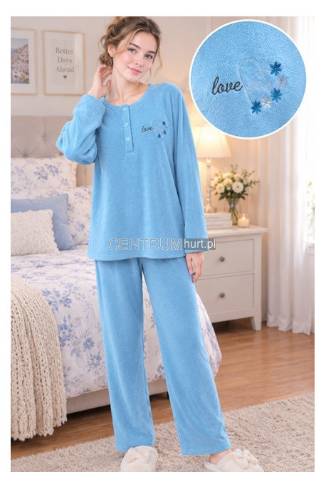 Piżama damska ciepła frotte (M-3XL) 1