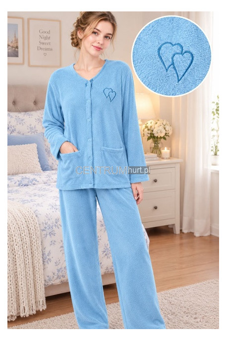 Piżama damska ciepła frotte (M-3XL) 1