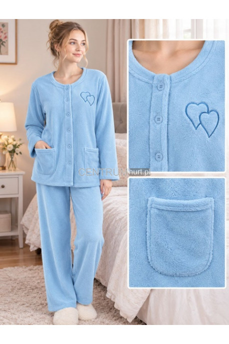 Piżama damska ciepła frotte (M-3XL) 1