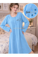 Koszula nocna damska ciepła frotte (M-3XL) 1
