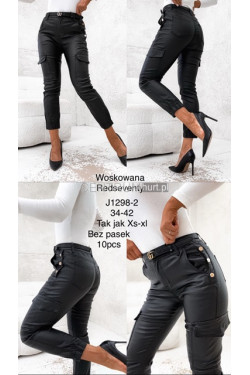 Spodnie skórzane damskie (34-42) J1298-2