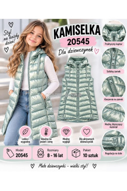 Kurtka kamizelka dziewczęca (8-16) 20545