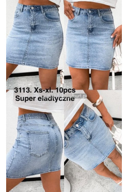 Spódnica jeansowa damska (XS-XL) 3113