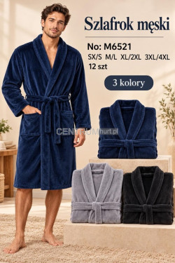 Szlafrok męski (XS-4XL) M6521