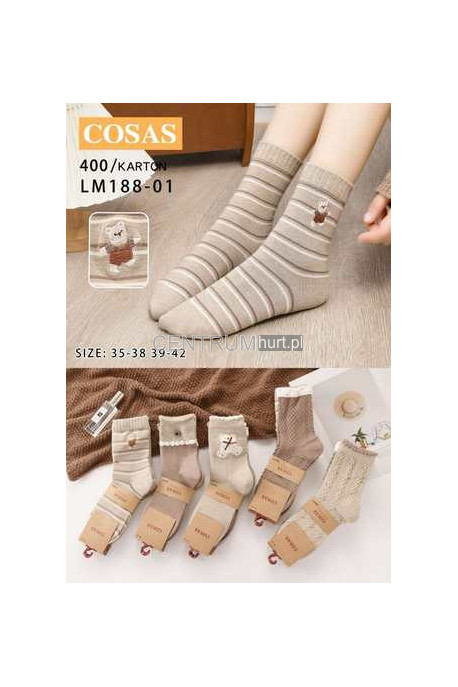 Skarpetki damskie z wełną merino LM333-16
